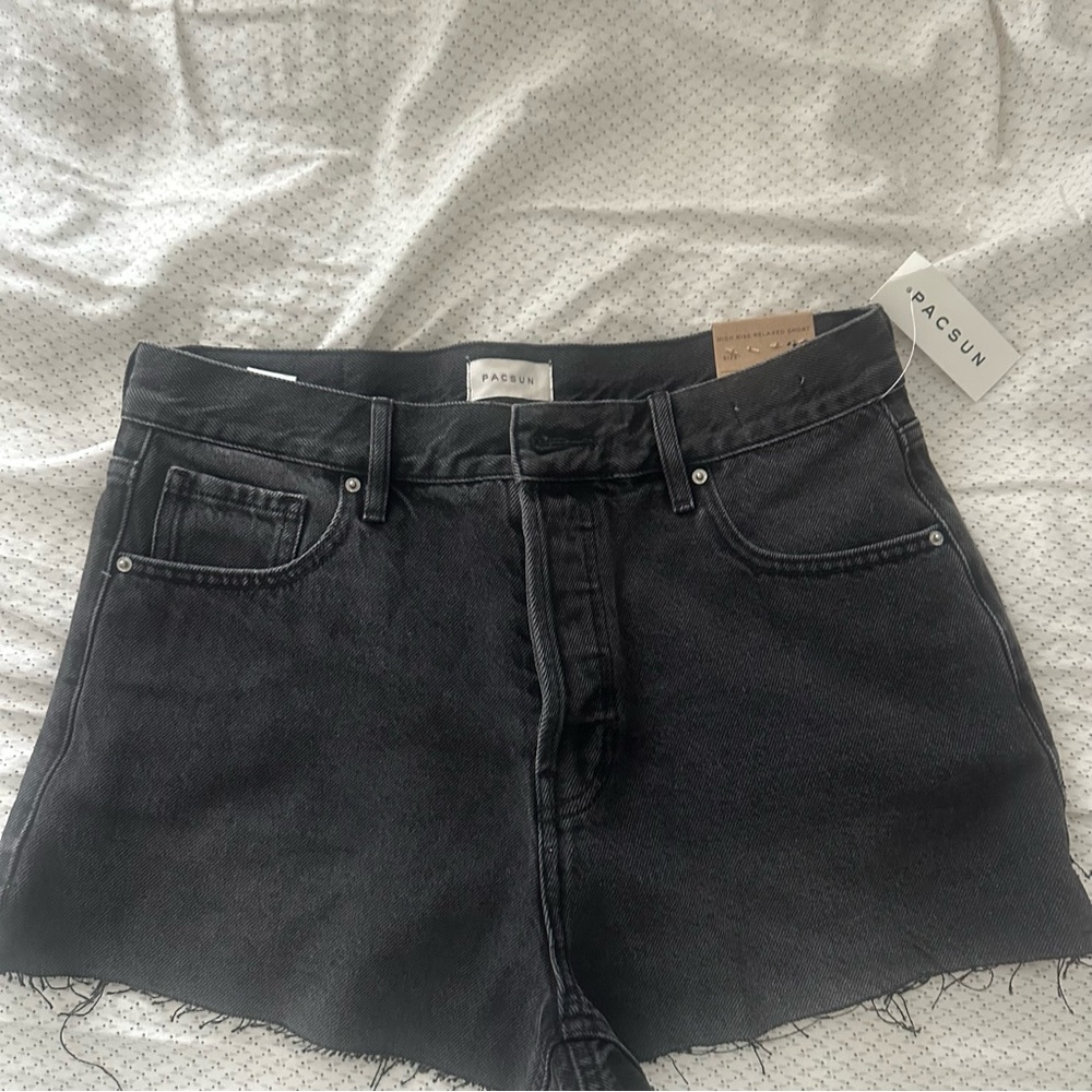 black high rise shorts